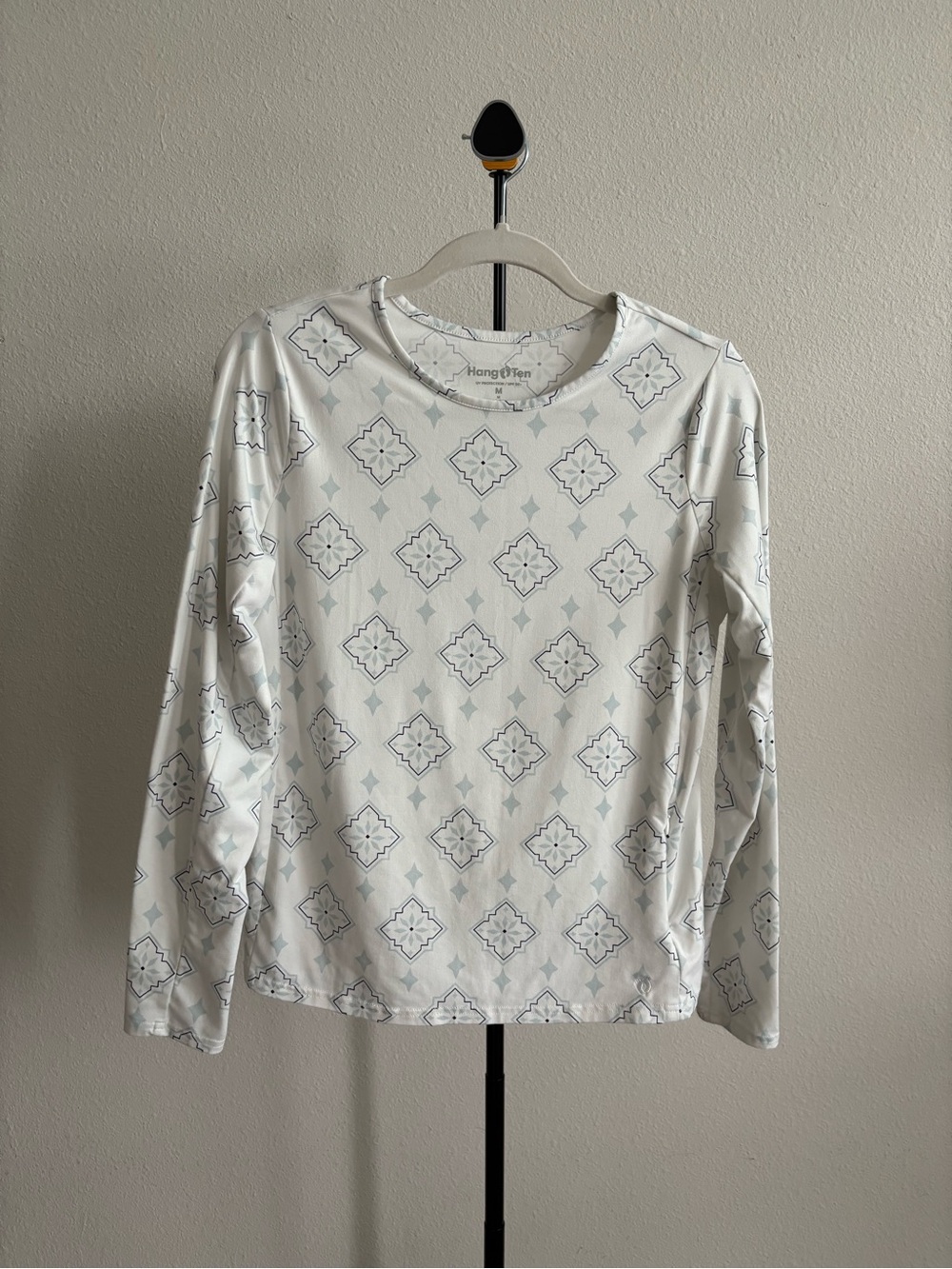 Hang Ten Women’s Size M UPF 50+ Long Sleeve Sun Protection Shirt Blue Tile